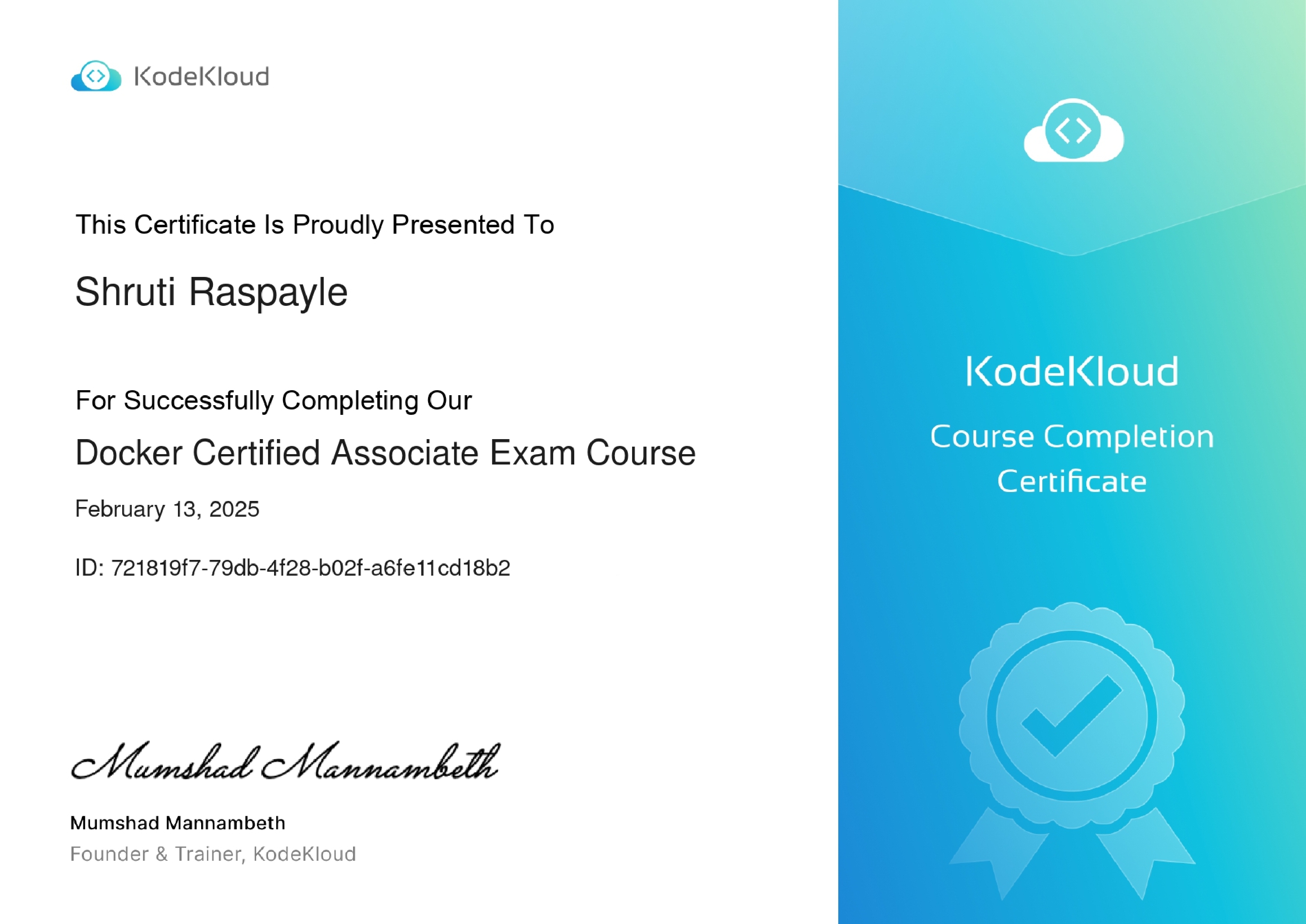 certificate