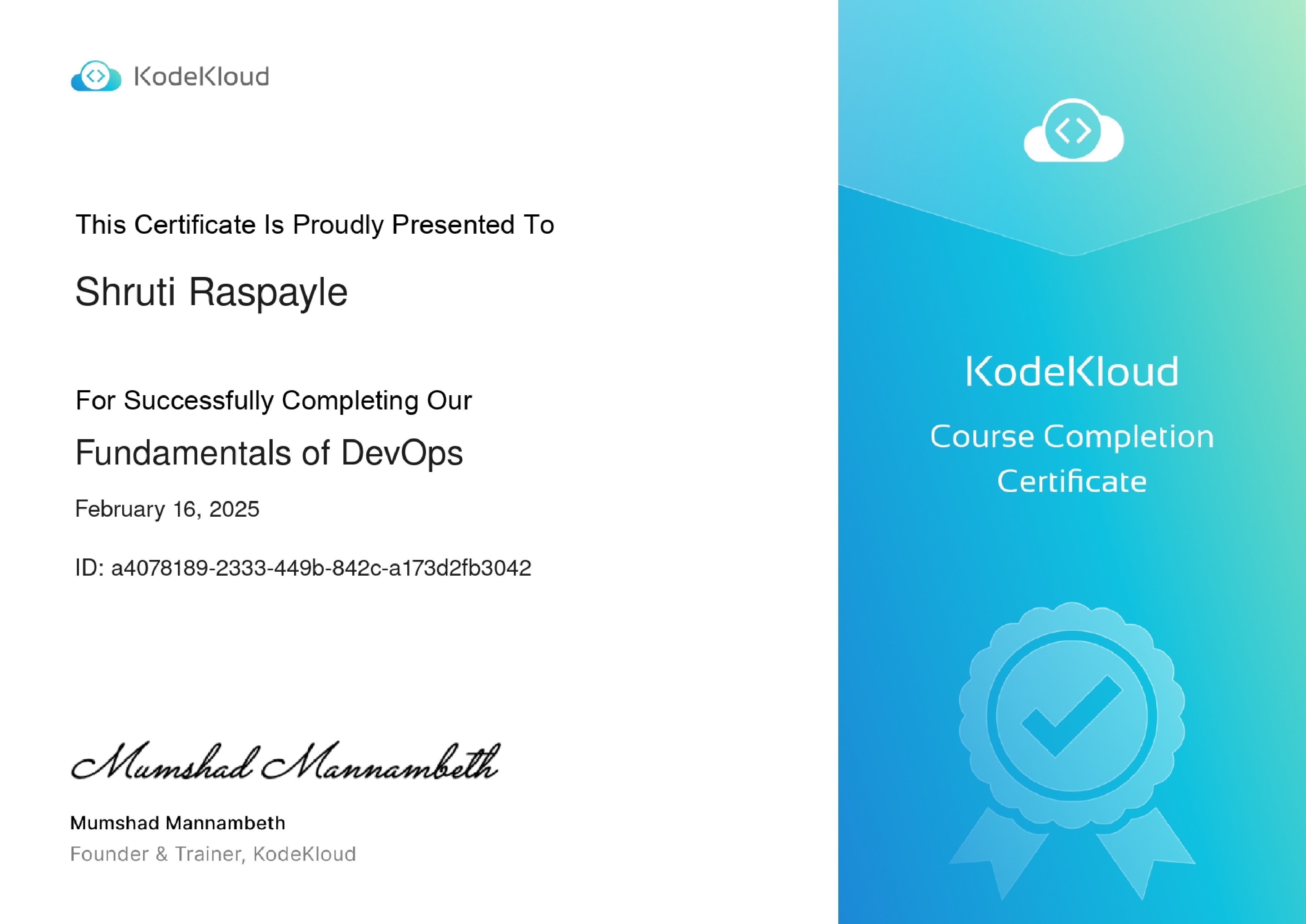 certificate