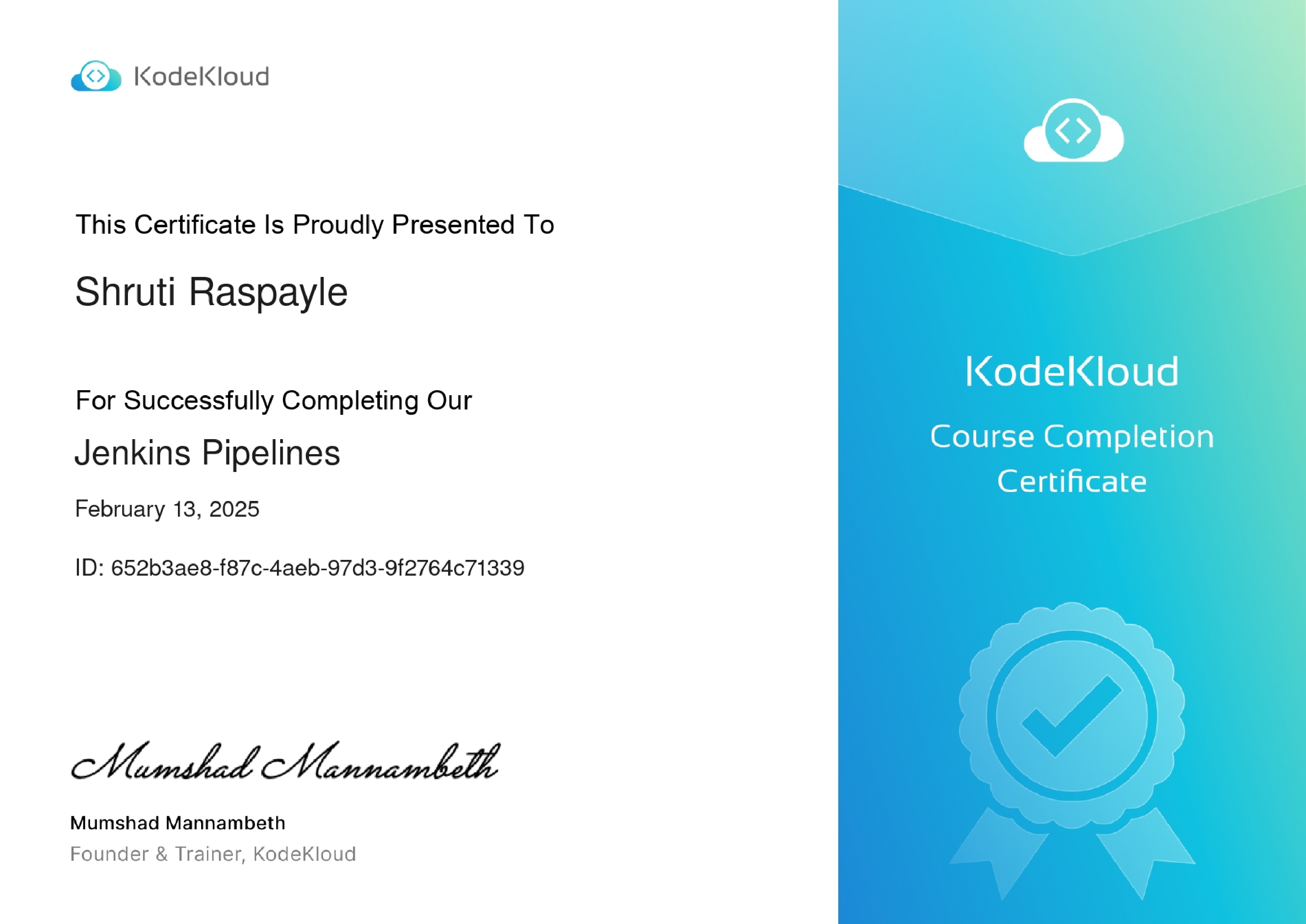 certificate